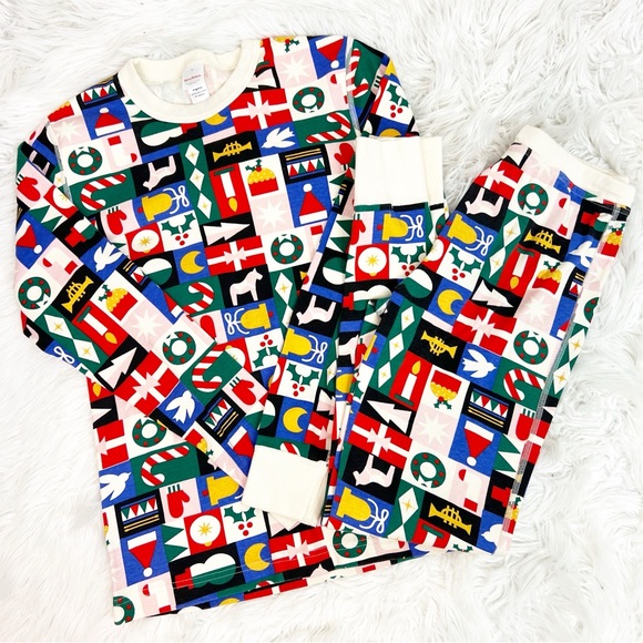 Hanna Andersson Other - HANNA ANDERSSON RED PINK BLUE HOLIDAY CHRISTMAS PAJAMA LOUNGE SET SMALL